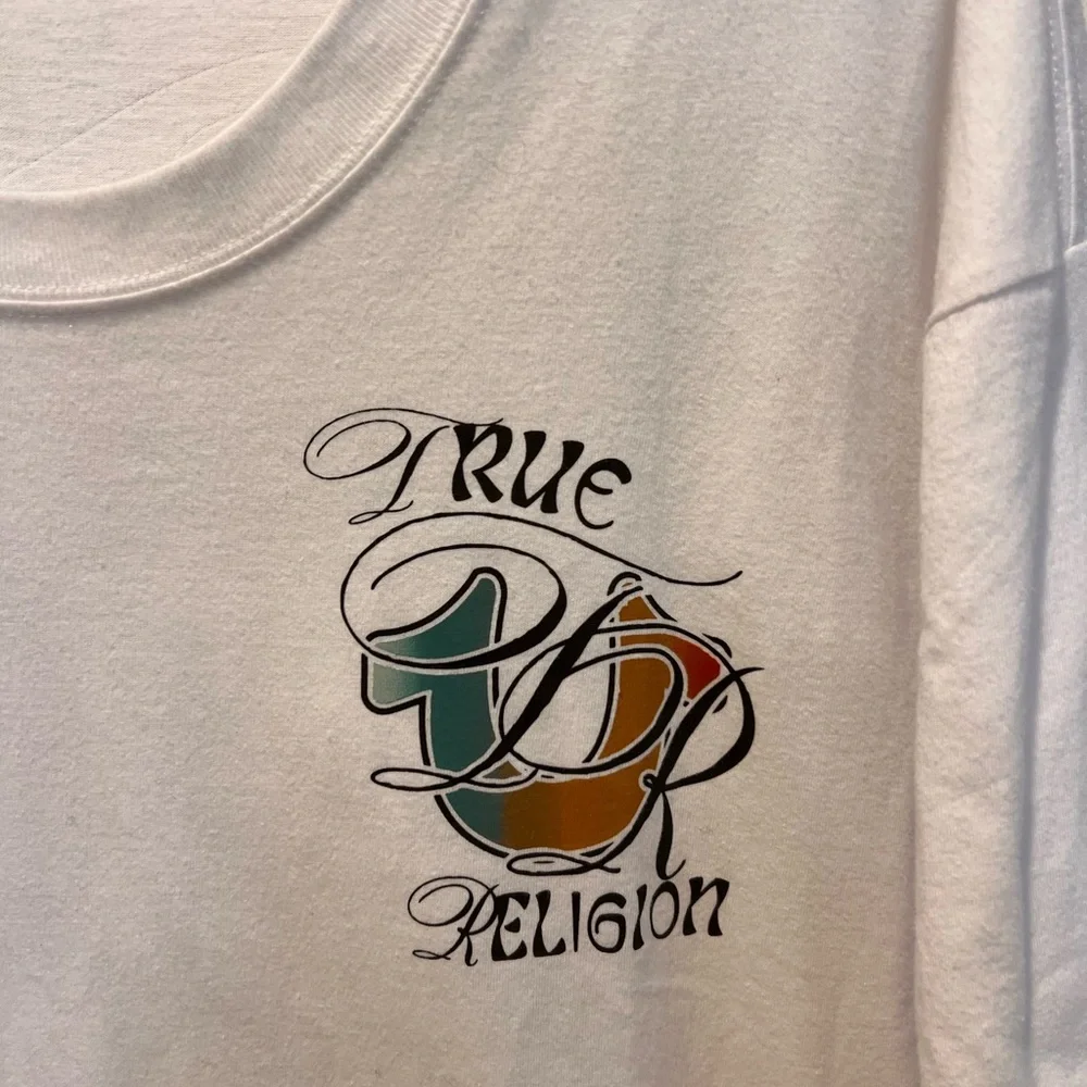 True Religion White Graphic Tee
